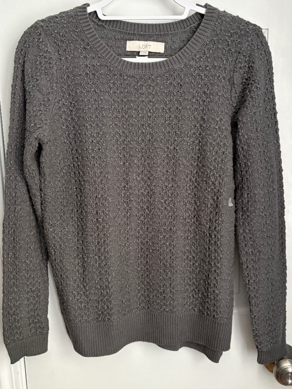Loft grey nubby pattern sweater, Size S/M, NWT